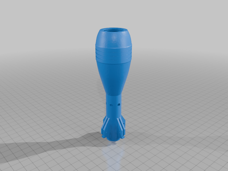 37mm mortar for airsoft PLEASEBE CAREFULL I have yet to print it out.  add foam to the rocket I just test fired horizontally it and it went over a 7 foot fence !!!