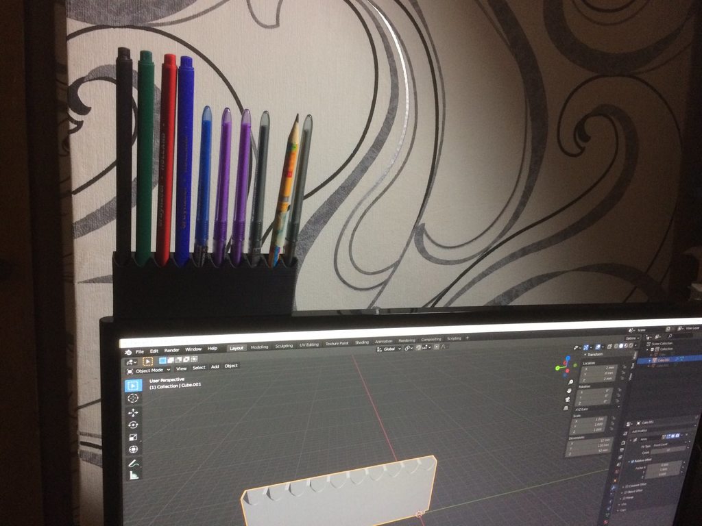 Pencil holder for monitor