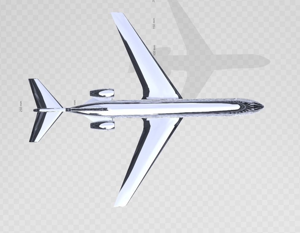 Convair Model 61 IAE V2500 42.9 m version Powered Updated 3D Print 1:150 Scale