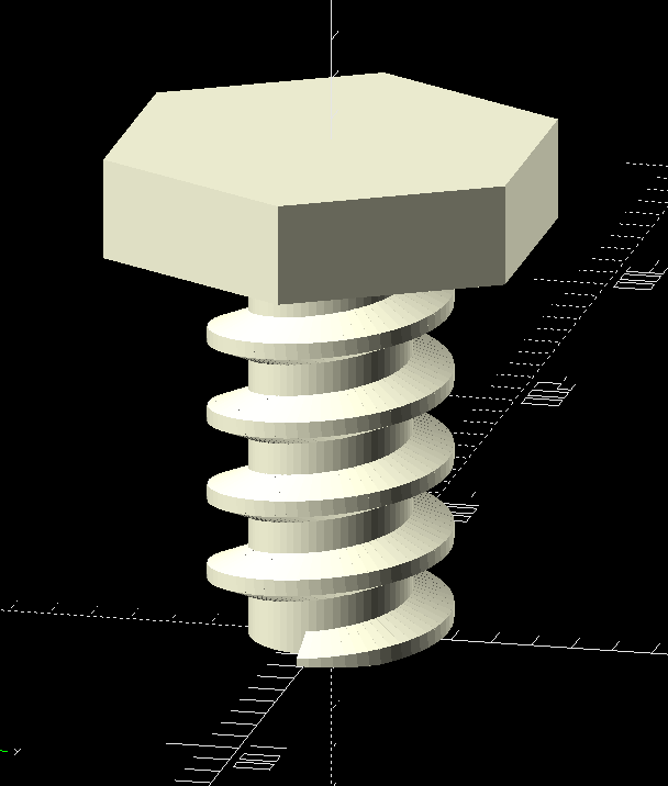 Tapered Threaded Rod (bolt) module for openSCAD