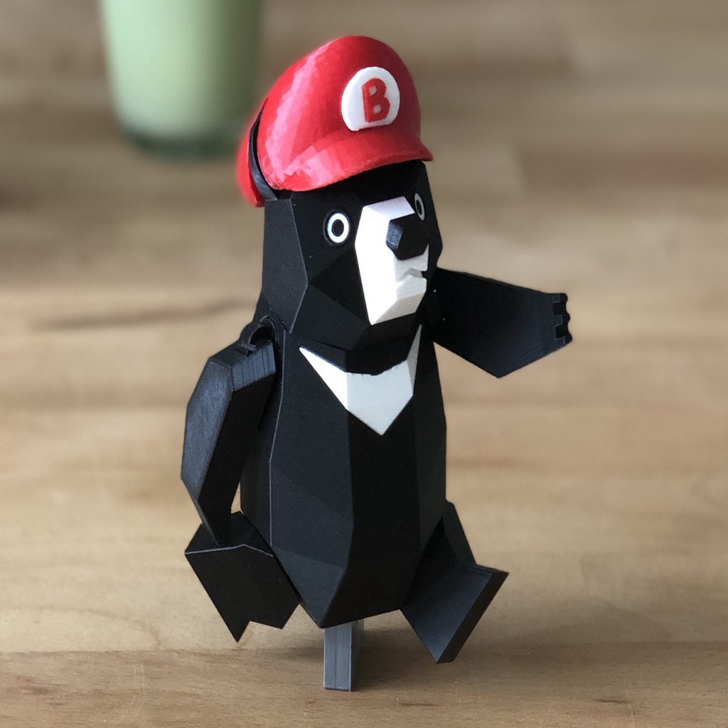 Super Beario Hat - Formosan Black Bear Super Mario Mashup