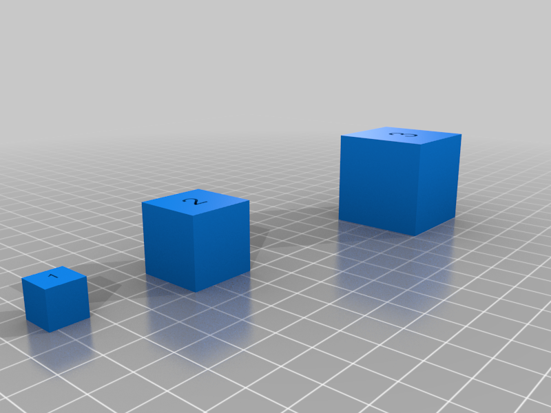 Dimension test digital to print 10 - 20 - 30 mm cube
