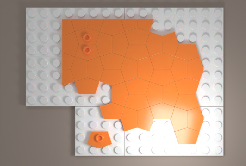 Lego compatible pentagonal tiles Cairo