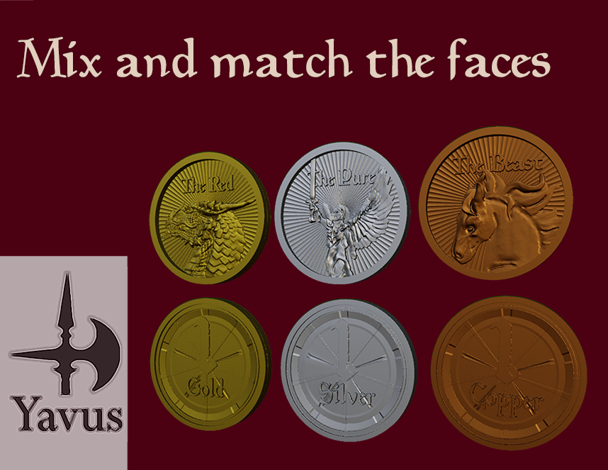 Gold, Silver and Copper Coins for Roleplaying Games
