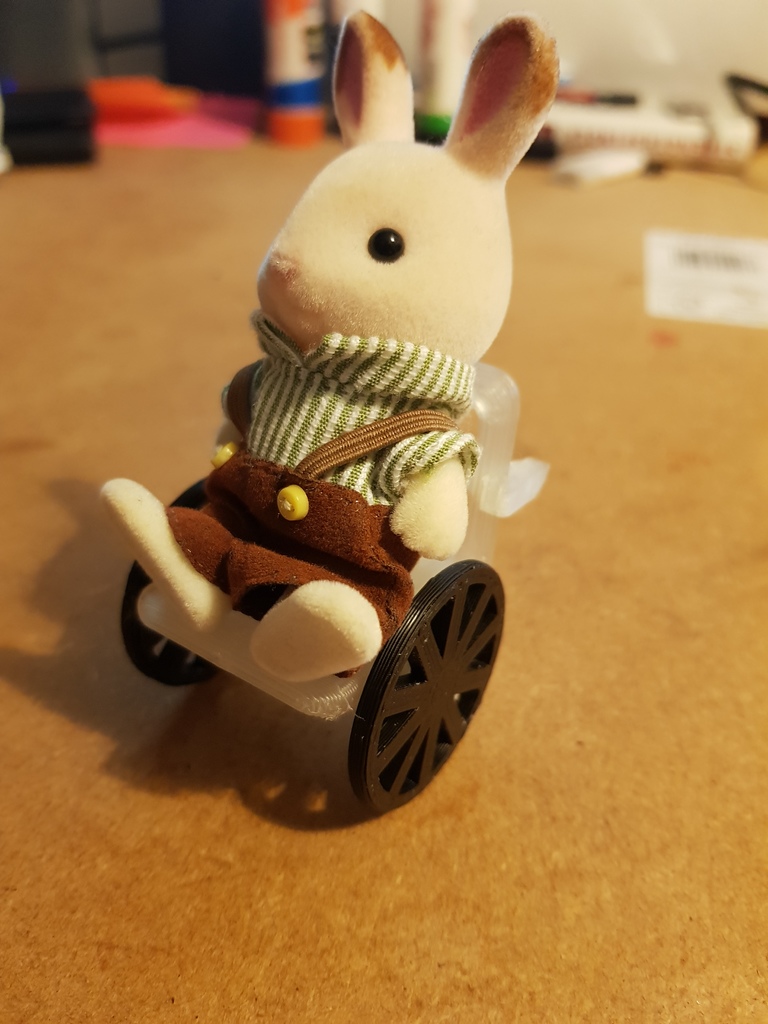 Wheelchair for Sylvanian Families, Calico Critters or other Dolls House Hospital