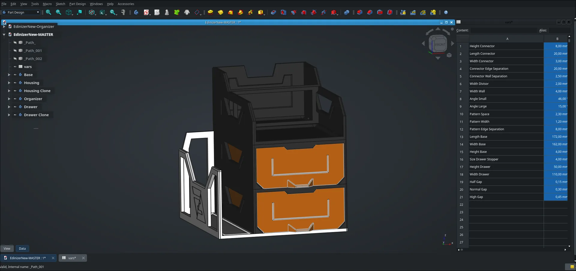 Miniatura 4 do modelo 3D Desktop organizer with stackable drawers: Edinizer