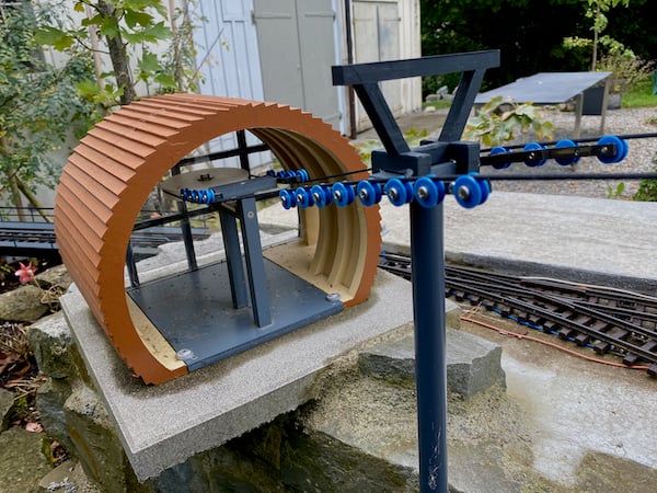 Station for model cable car (LGB)
