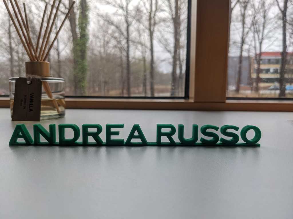Presentation name for desk Andrea Russo