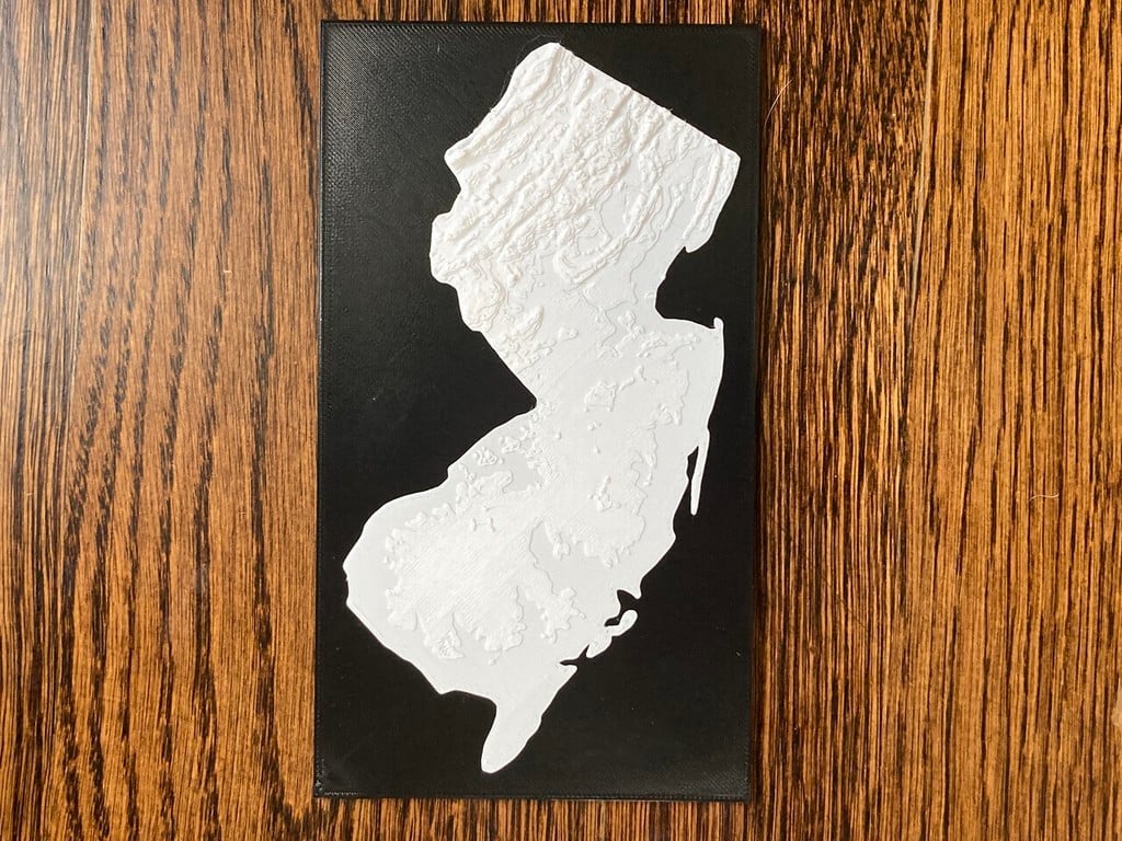 Topographic map of New Jersey