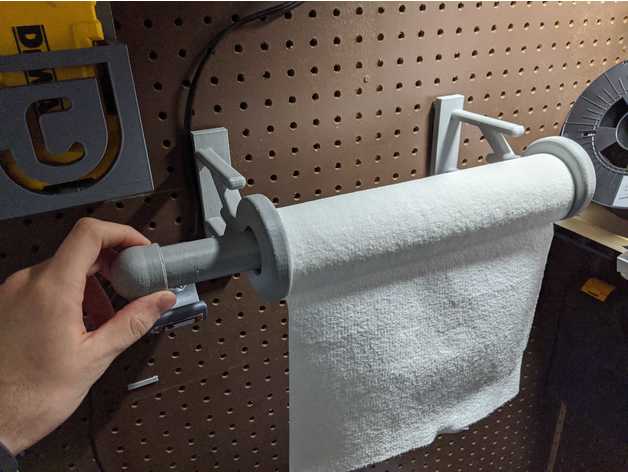 Pegboard Spool Holder or Paper Towel Holder by SteelingHome