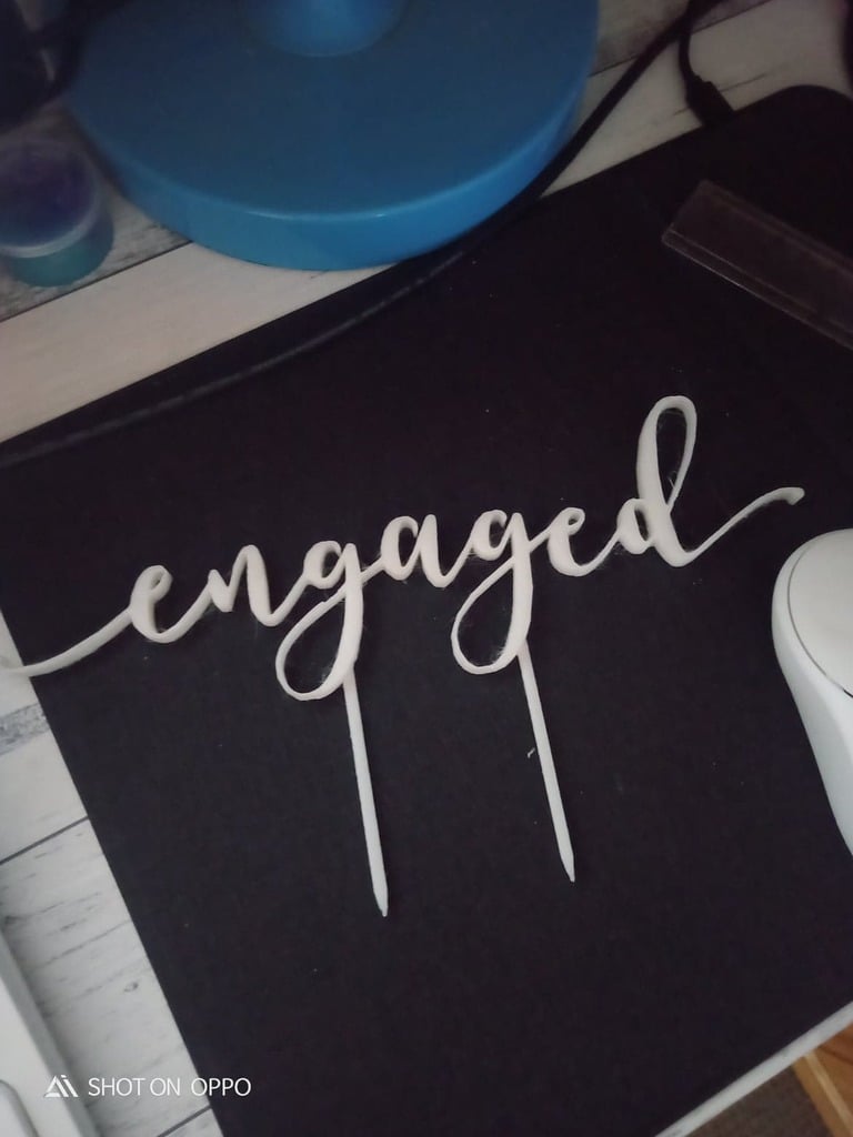 engaged cake topper