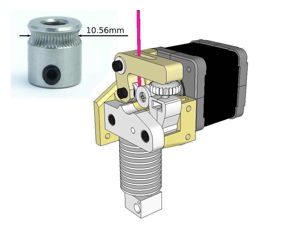 Dasaki MK8ish Direct Drive Extruder for Prusa i3 (MK7 drive gear)