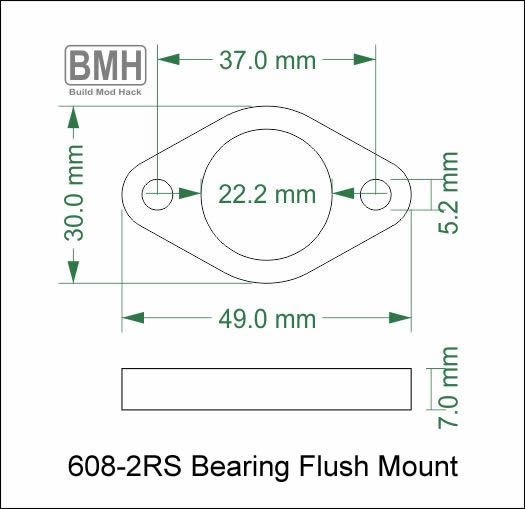 608-2RS Bearing Flush Mount Diy Cnc Router - Mill - 3d Printer - Camera Slider - Etc 6082rs ( kfl08 replacement.) 8mm acme  