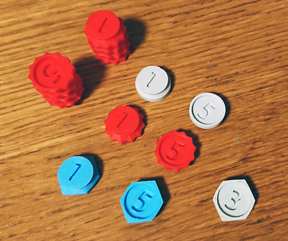 Stackable two-sided value tokens