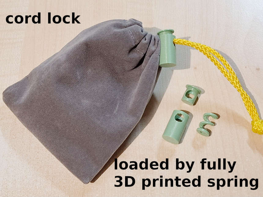 Trava de cabo com mola totalmente impressa em 3D