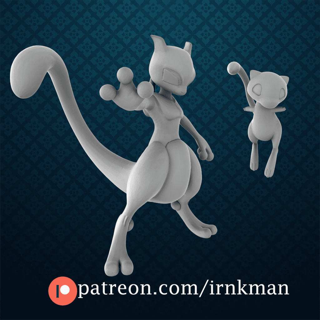 Mewtwo / Mew (Pokemon 35mm True Scale Series)