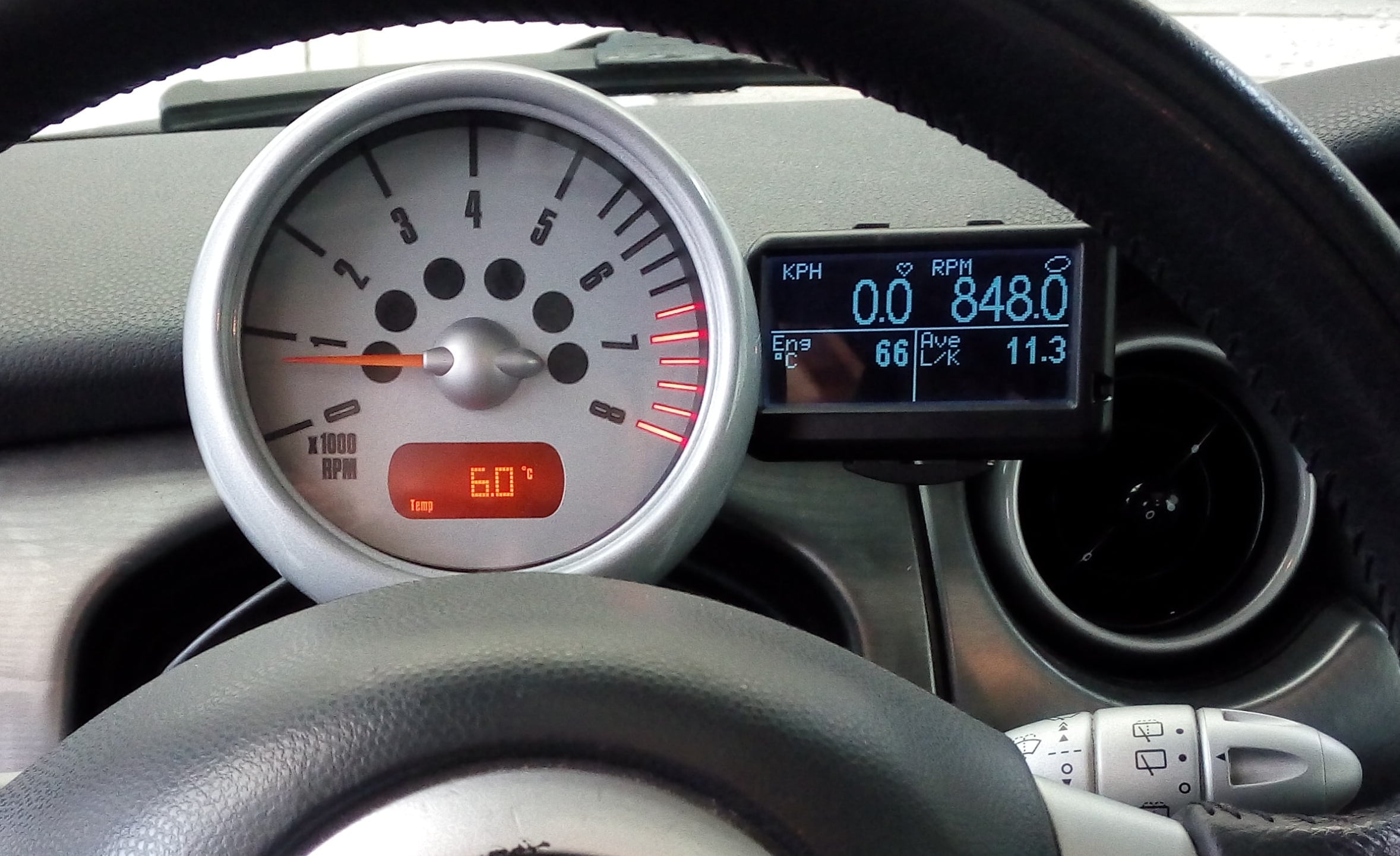 Mount for Ultragauge for Mini Cooper vehicles