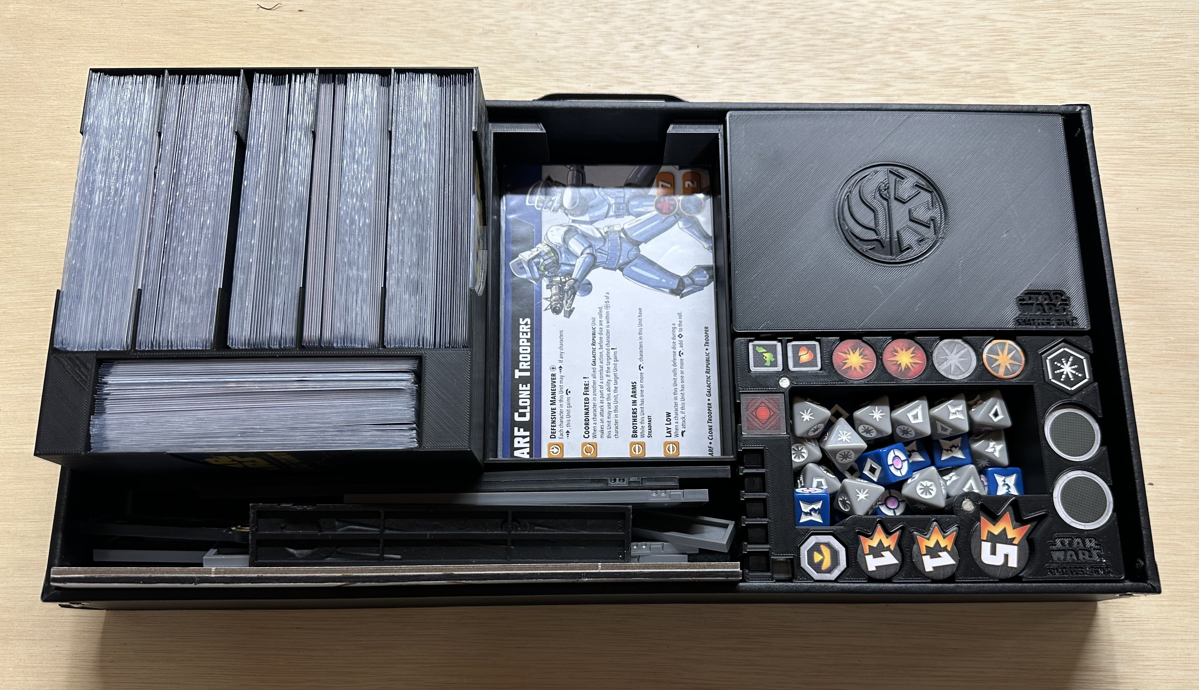 Shatterpoint Card and token Organizer sized for Tablewar Tower Case