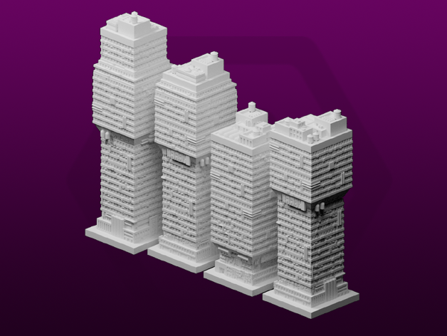 GreebleCity Cyberpunk: Modular Tower