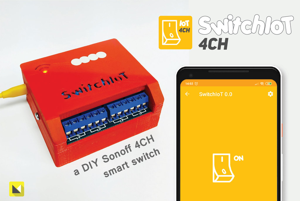 SwitchIoT 4CH - DIY Sonoff 4CH smart switch (Dimensions of PCB relay module 75x50mm)
