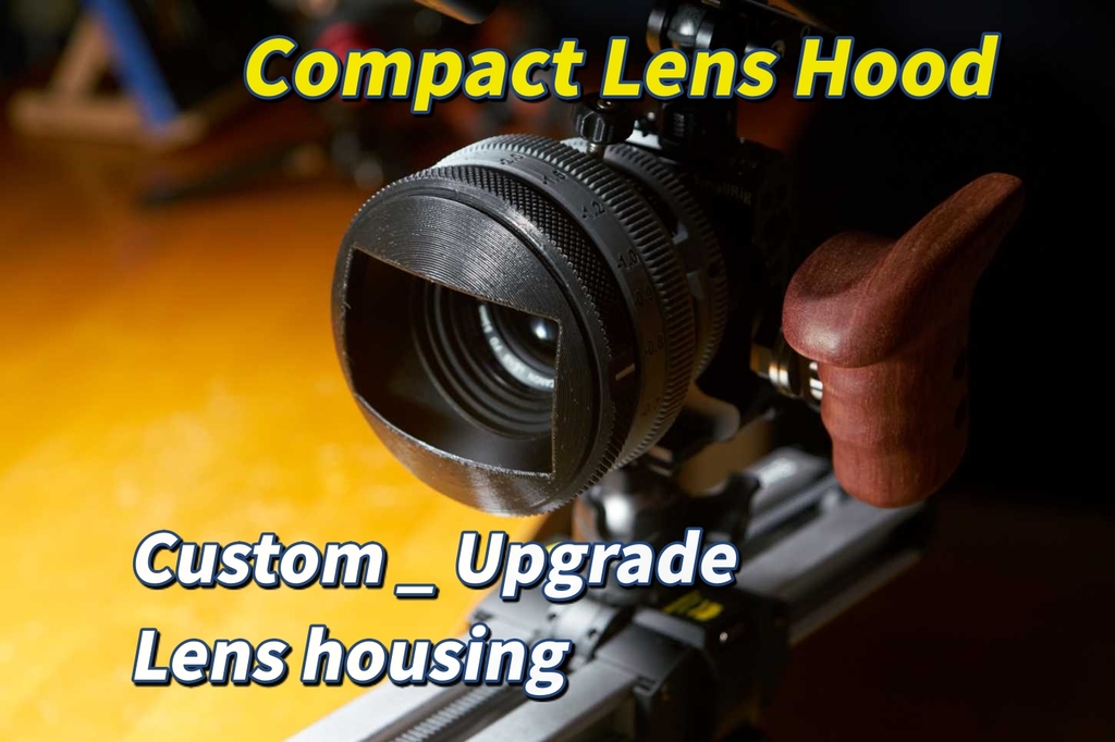 Custom and compact lens hoods for cinema lenses