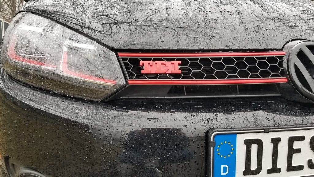 VW TDI Badge in GTI font 