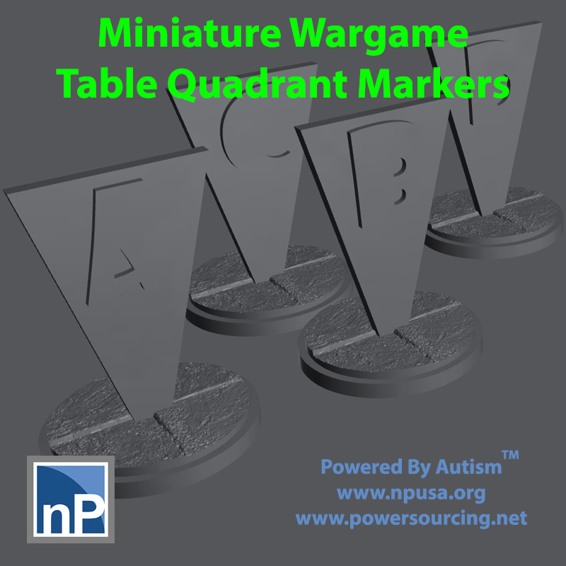 Miniature Wargame Table Quadrant Markers