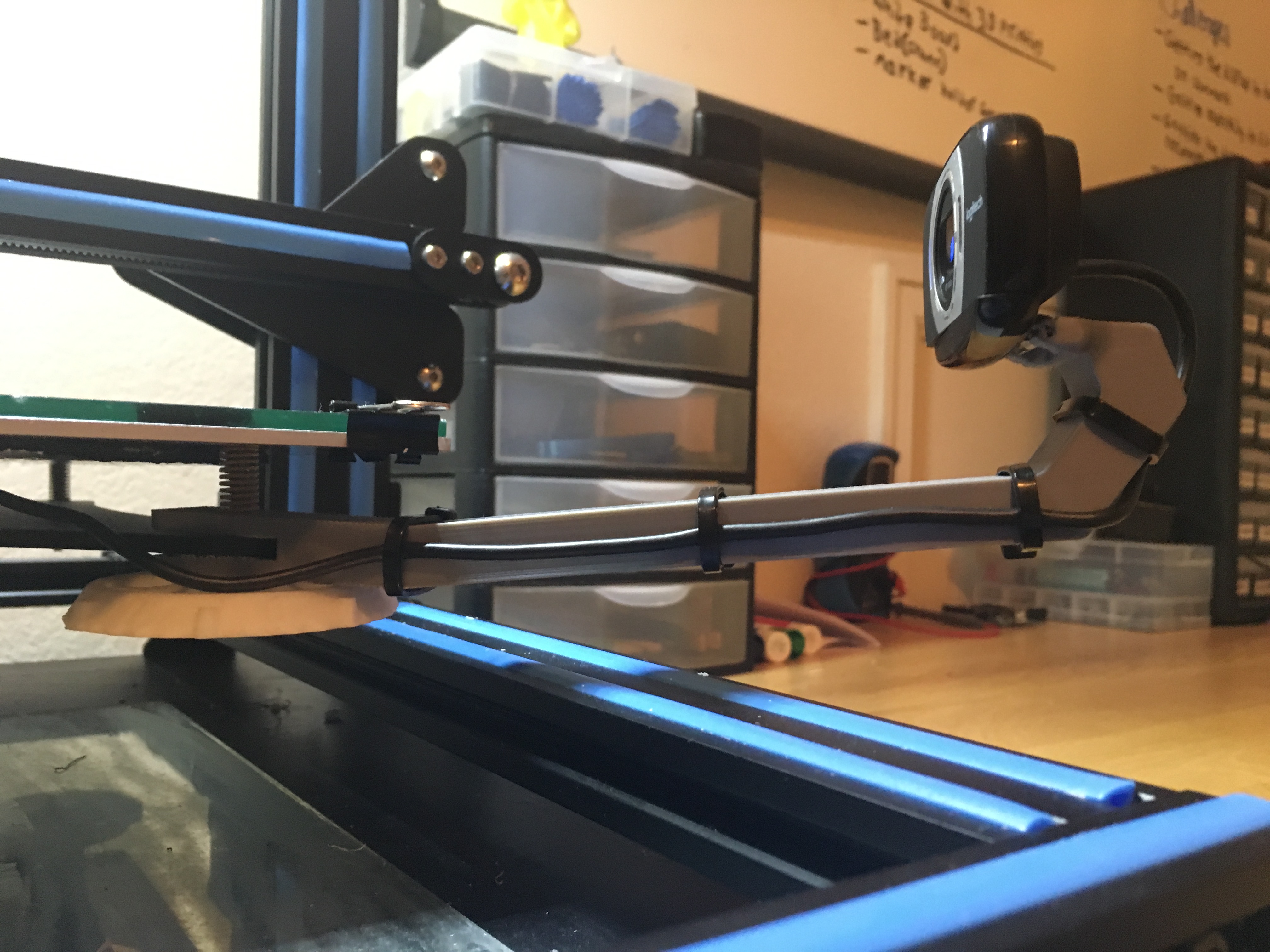 CR-10/CR-10S Logitech C615 Webcam Mount (No Extra Screws Needed)