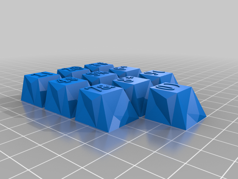 Low Poly Number Keycaps