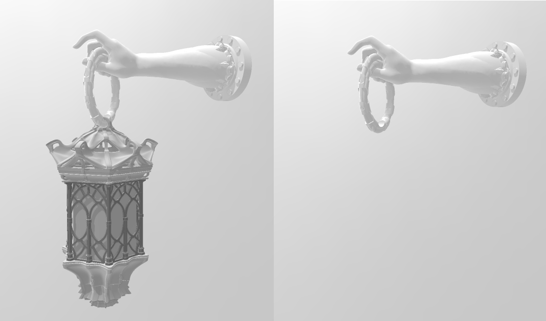 Ea manus Dei holding Gothic Lantern