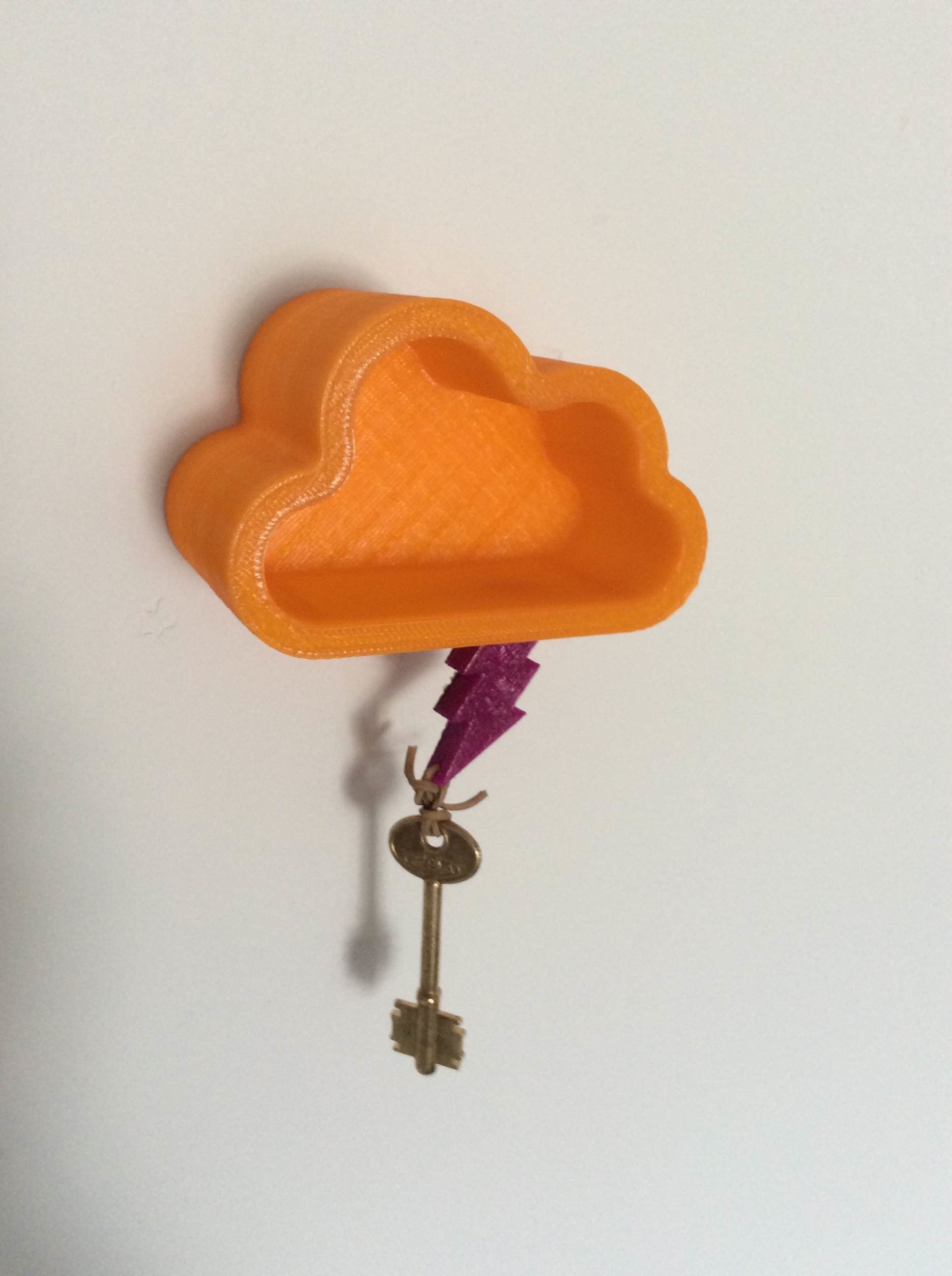 Cloud and Thunder magnet key holder