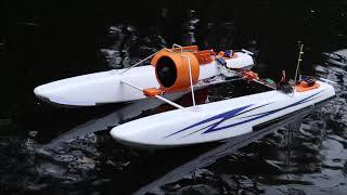 Rc Air boat from floats and 70mm EDF