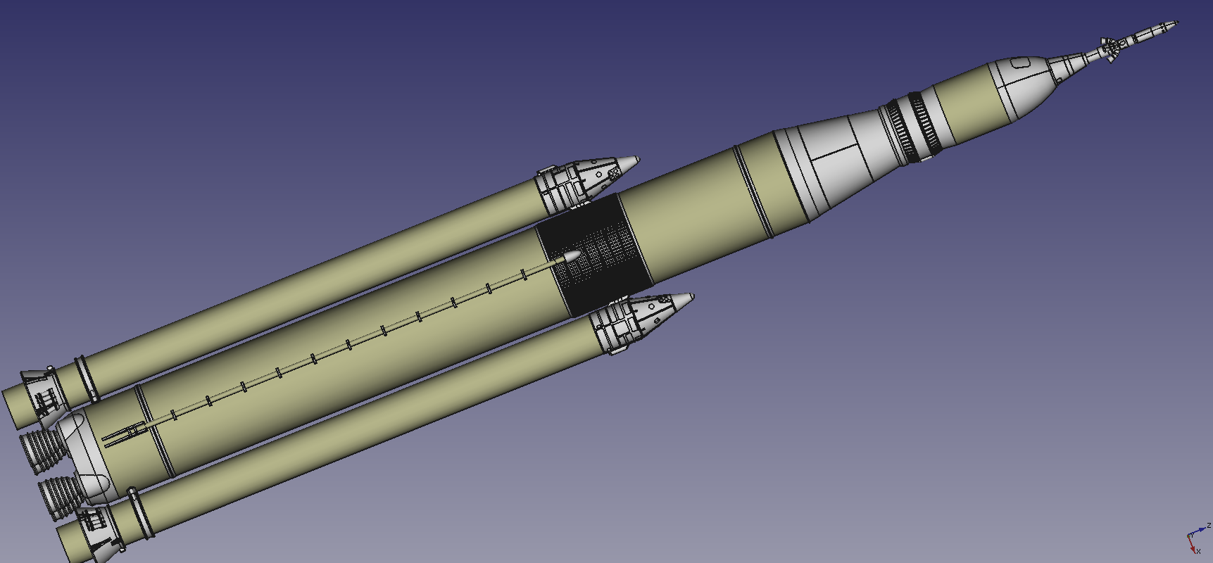 SLS Space Launch System Flying model rocket 100 scale
