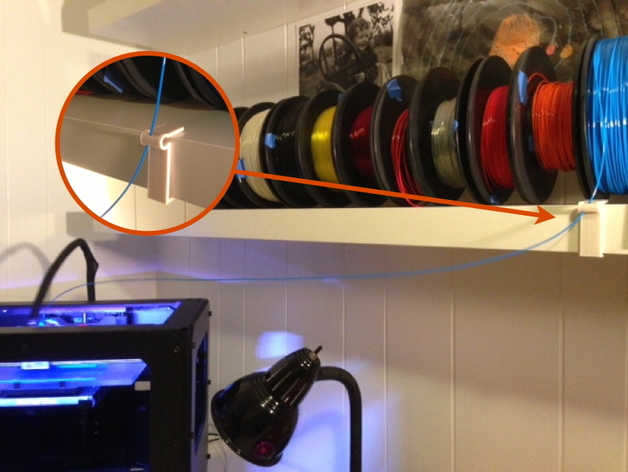 Filament shelf clip