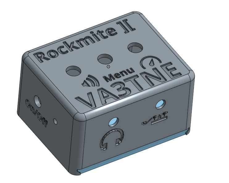 Rockmite QRP CW radio case - VA3TNE