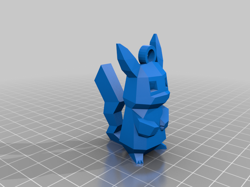 Low Poly Pikachu Keychain