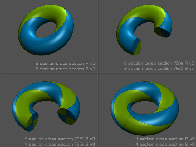 Dual Material - torus with spiraling cross section