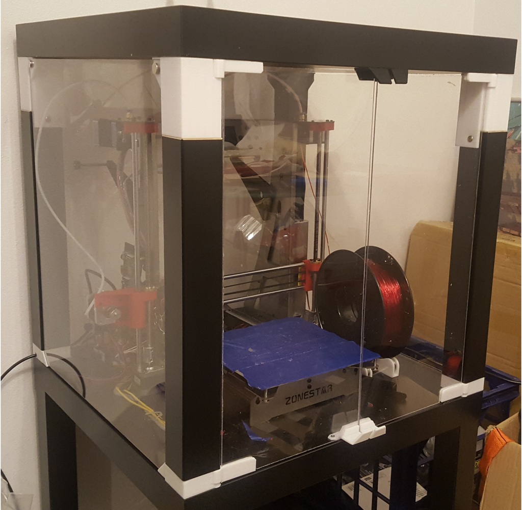 Prusa ENCLOSURE -Ikea Lack table - 2.5mm perspex, 12x3mm round magnets and 60mm leg extenstion