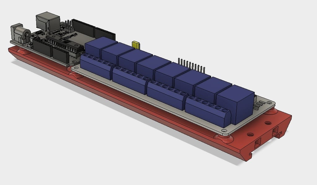 DIN rail for arduino UNO + 8 relay board