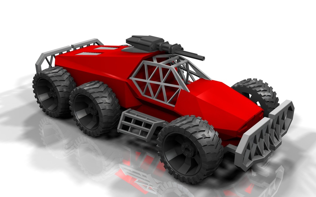 Armored vehicle, printable without supports