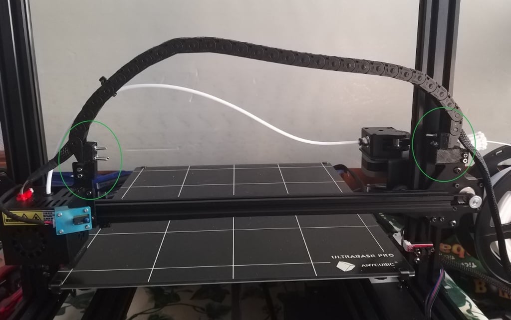 Anycubic Chiron X-Axis Cable Chain rotation