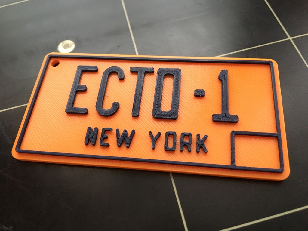 Ecto-1 License Plate Keychain