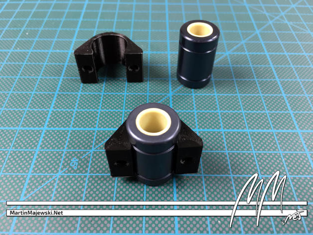Prusa i3 MK2: V2 holder clips for Y-axis' igus drylin RJZM-01-08 bushings
