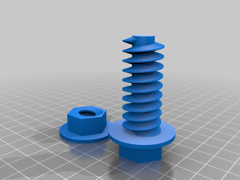 toy bolt and nuts (single nut + bolt)