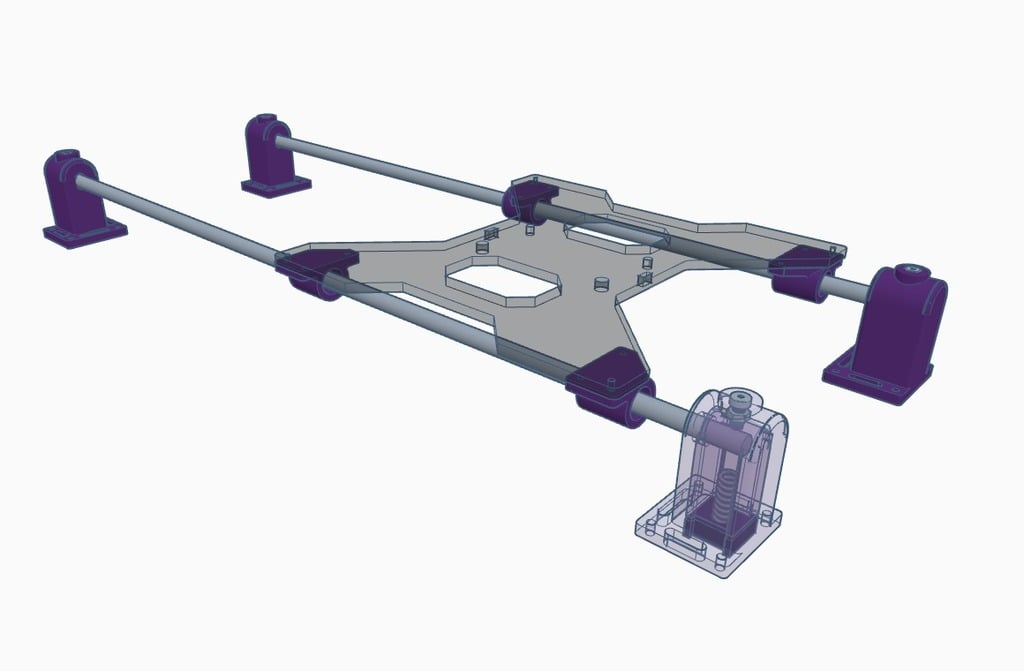 Y-Axis Rail Rod Mounts with Integrated Leveling