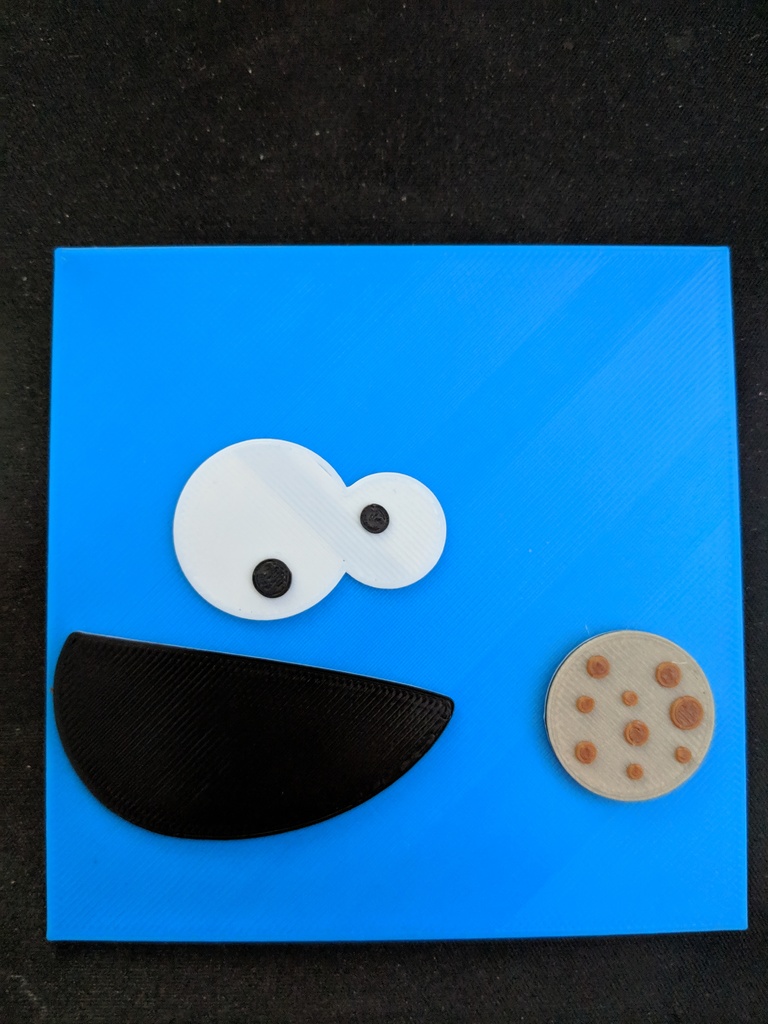Multicolor Cookie Monster print for single extruder printers