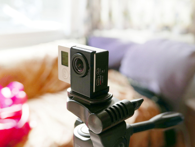 Simple tripod mount for bare GoPro Hero 3,3+ ,3+ black. Without LCD.