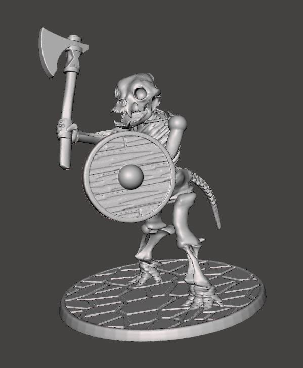 Skeleton Warrior Beastman Dog/Hound - Axe