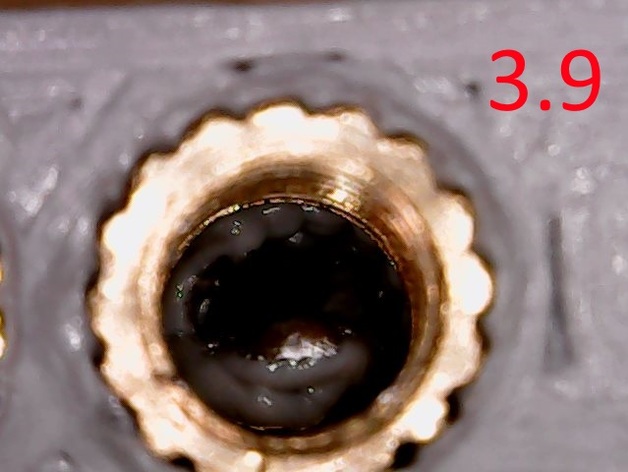 M3 brass nut insert hole calibration tool