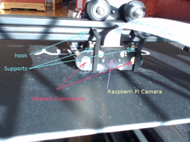 Raspberry PI Camera Mount for CR10, clip on frame